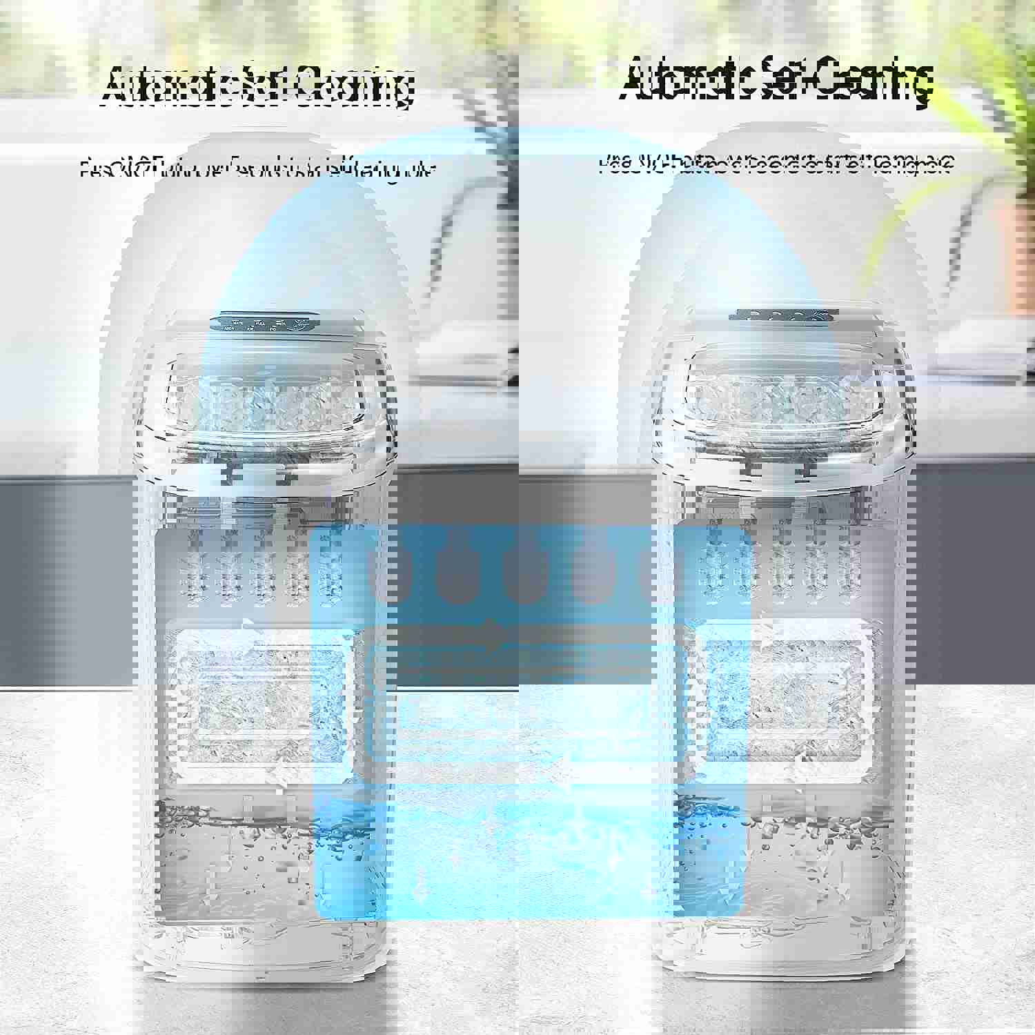 Portable Ice Maker Machine with Self-Cleaning, 26Lbs/24H, 9 Ice Cubes in 8 Mins for Home/Office/Kitchen (Grey)