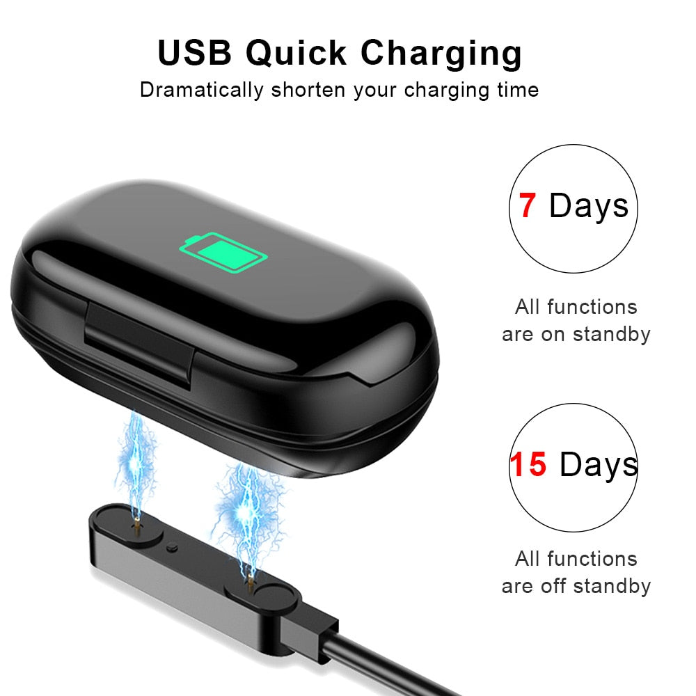 Bluetooth Headphones Smart Watch with Heart Rate Monitor