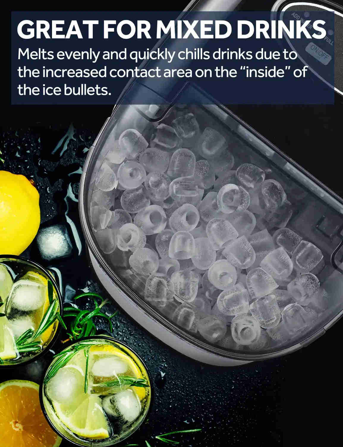 Dreamiracle Ice Maker Machine for Countertop, Self-Cleaning, 26Lbs/24H, 9 Ice Cubes in 6 Mins, Compact for Home/Party/Camping (Black)