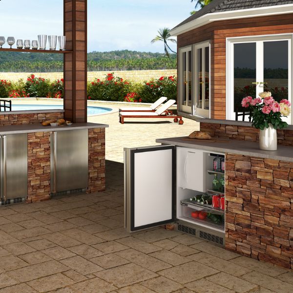Marvel 24-IN Outdoor Built-In Refrigerator Freezer with Optional Ice Maker Kit