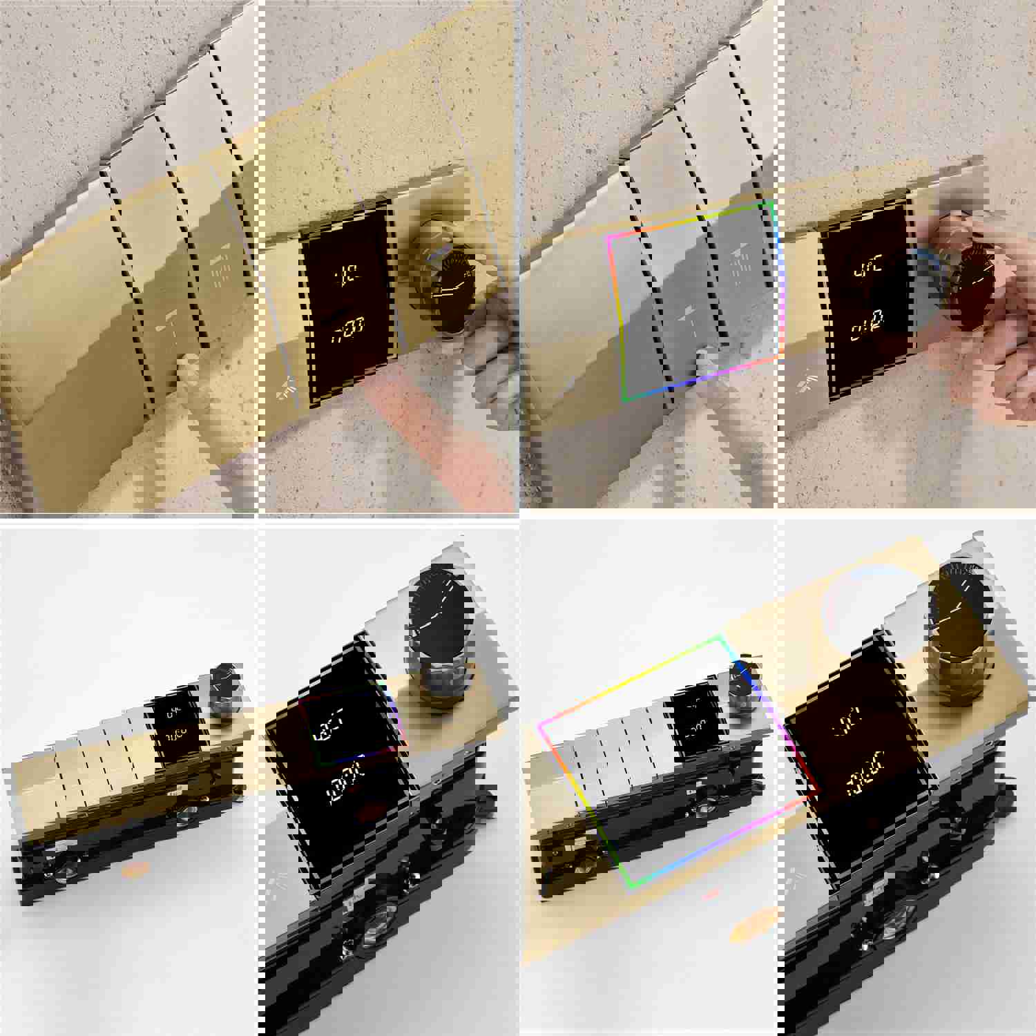 MALIBU 36-inch Complete LED Music Shower System with Digital Display and Thermostatic Valve