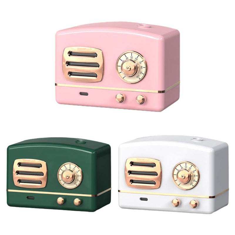 Retro Radio Shape Large Capacity Portable Desktop Air Humidifier USB Mist Maker Aroma