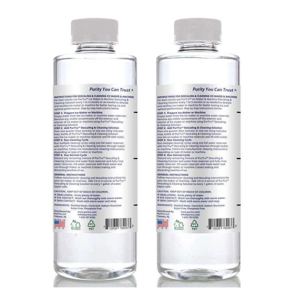 PurTru™ Ice Maker & Machine Descaling and Cleaning Solution (2 Pack) - All-Natural Non-Toxic Cleaner