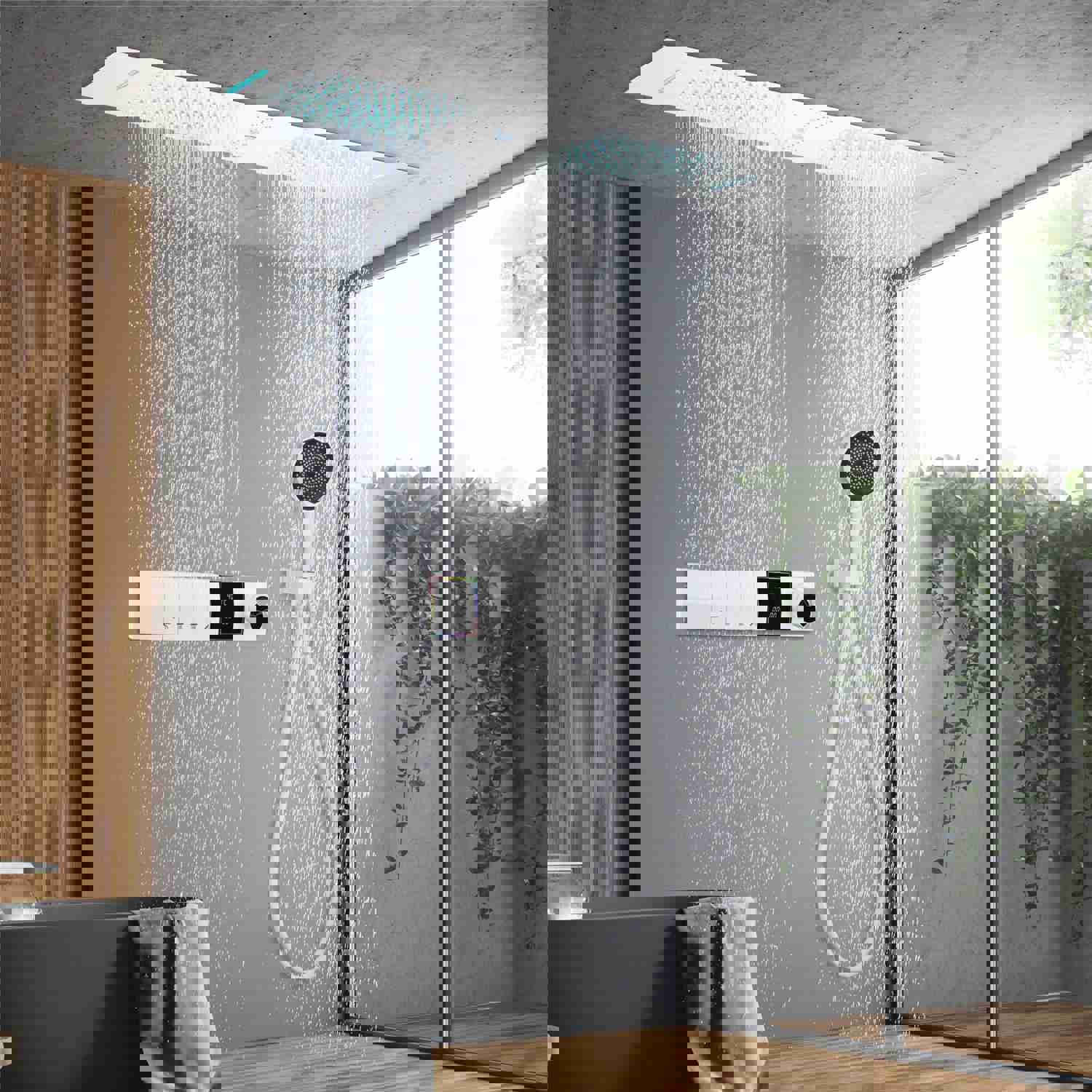 MALIBU 36-inch Complete LED Music Shower System with Digital Display and Thermostatic Valve