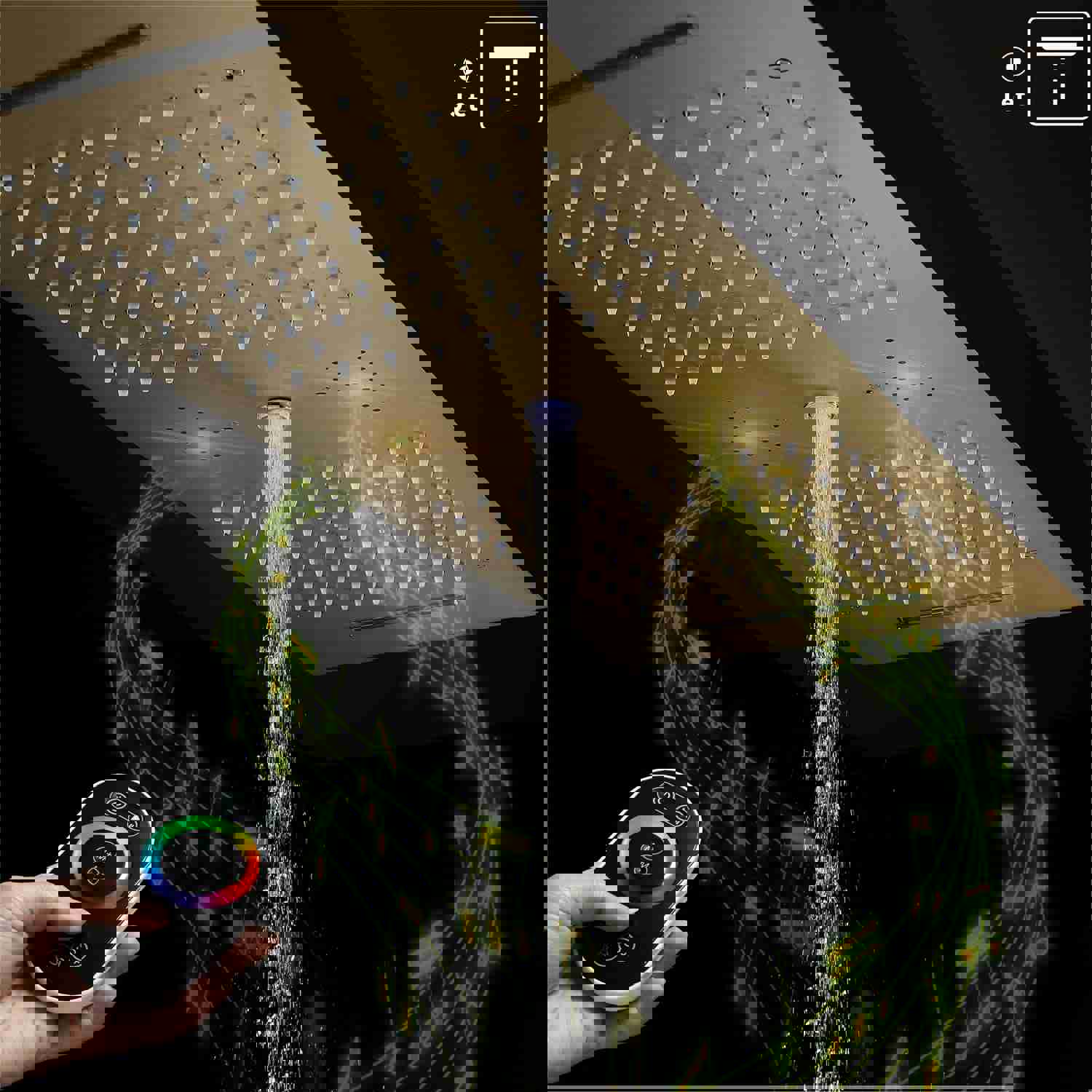 MALIBU 36-inch Complete LED Music Shower System with Digital Display and Thermostatic Valve