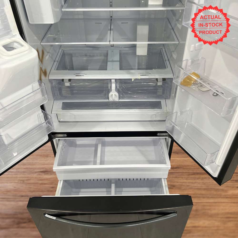 Samsung 27 cu. ft. Large Capacity 3-Door French Door Refrigerator with External Water & Ice Dispenser - Black Stainless Steel