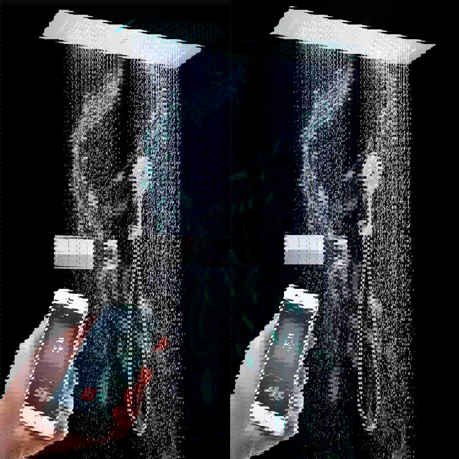 MALIBU 36-inch Complete LED Music Shower System with Digital Display and Thermostatic Valve