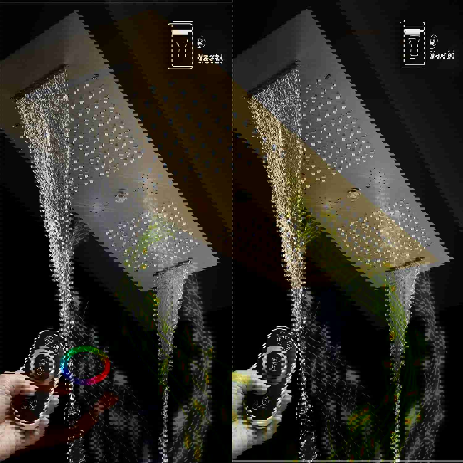 MALIBU 36-inch Complete LED Music Shower System with Digital Display and Thermostatic Valve