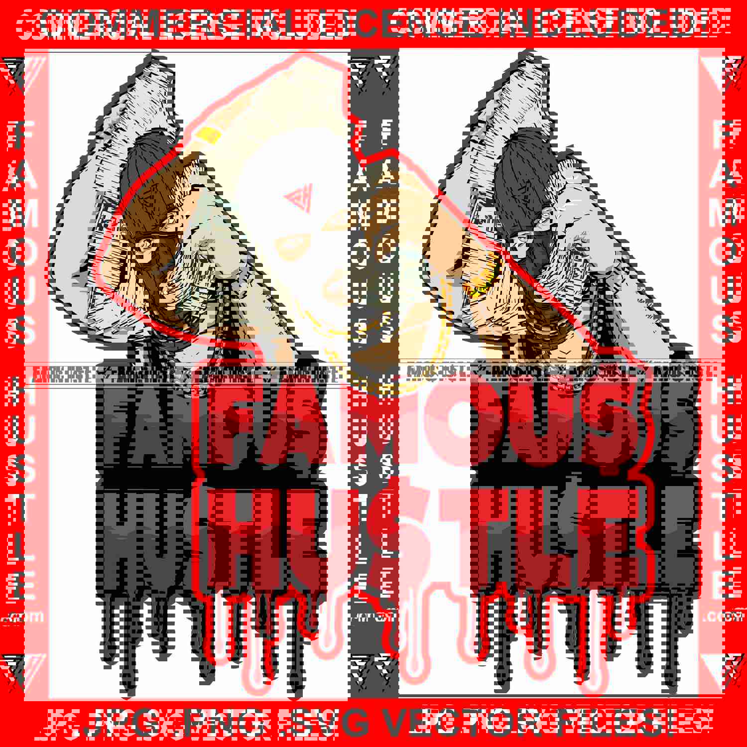 Hip Hop Gangster Graphic Design T-Shirt Print Digital Download