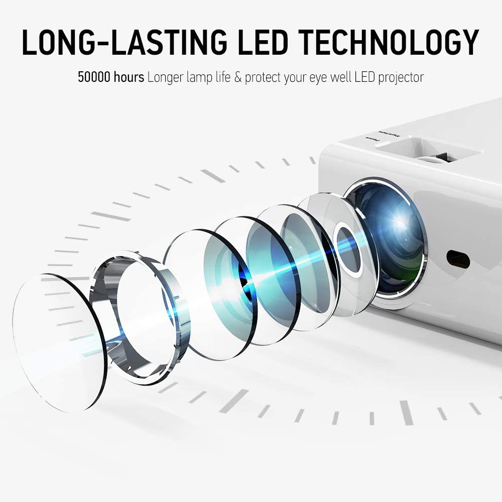 UWR-Nite 1080P Video Projector with 4000 Lumen, Portable Home Theater System for Indoor & Outdoor Use