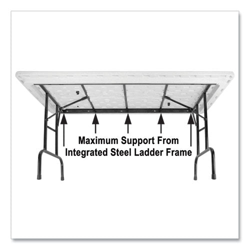 Correll Adjustable Folding Tables - Heavy-Duty Rectangular 72x30x22 to 32 Inches, Yellow Top with Black Legs