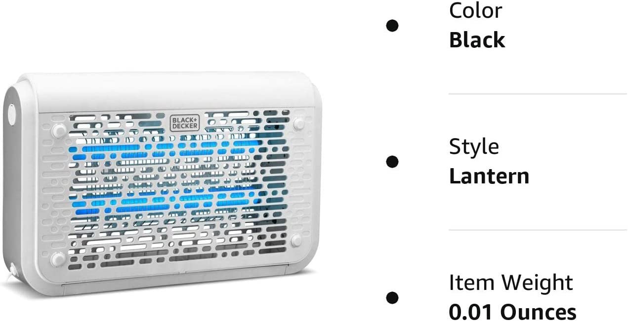 BLACK+DECKER Bug Zapper | Electric UV Insect Killer for Flies, Gnats, Mosquitoes | Indoor/Outdoor Use