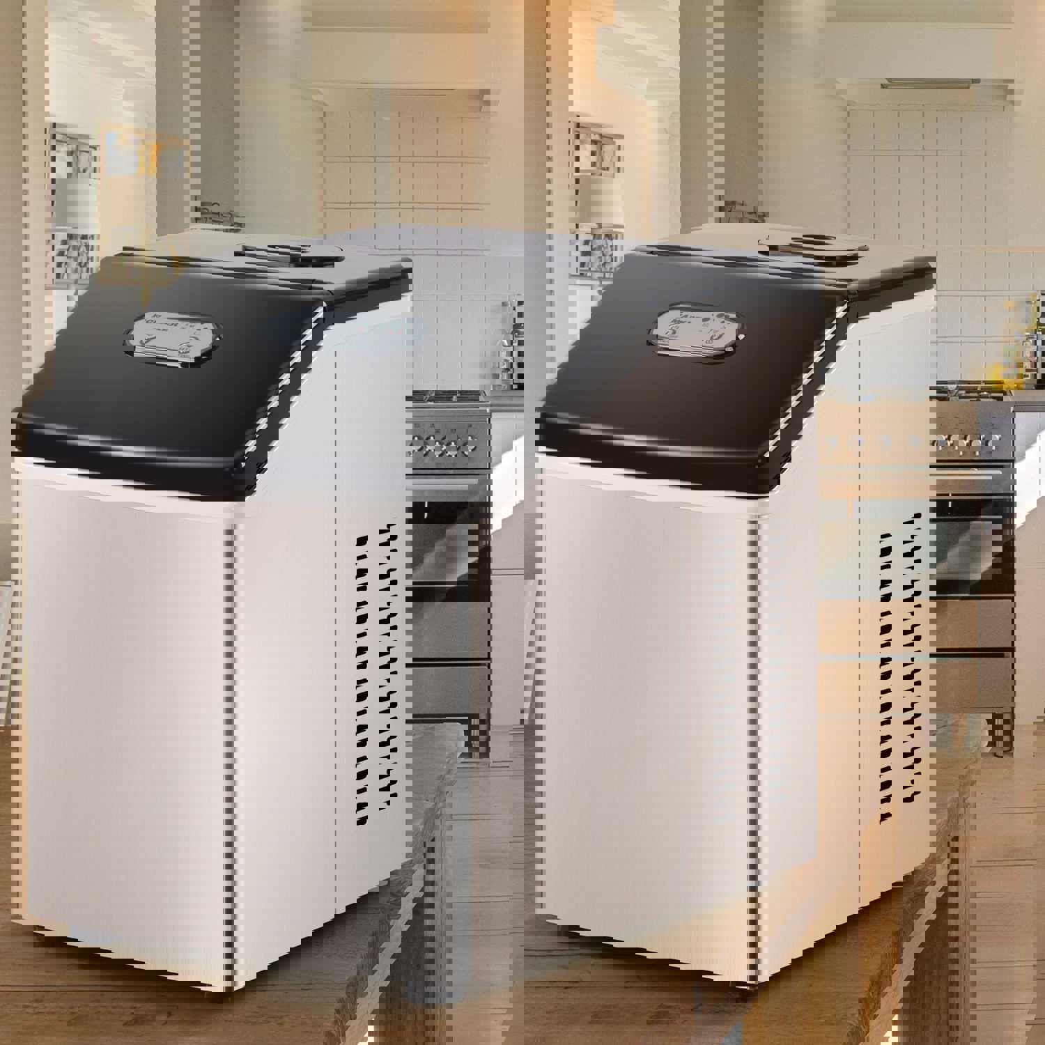 Portable Counter-top Ice Maker Machine - 24 Clear Ice Cubes in 12 Minutes, 40 lbs/24H