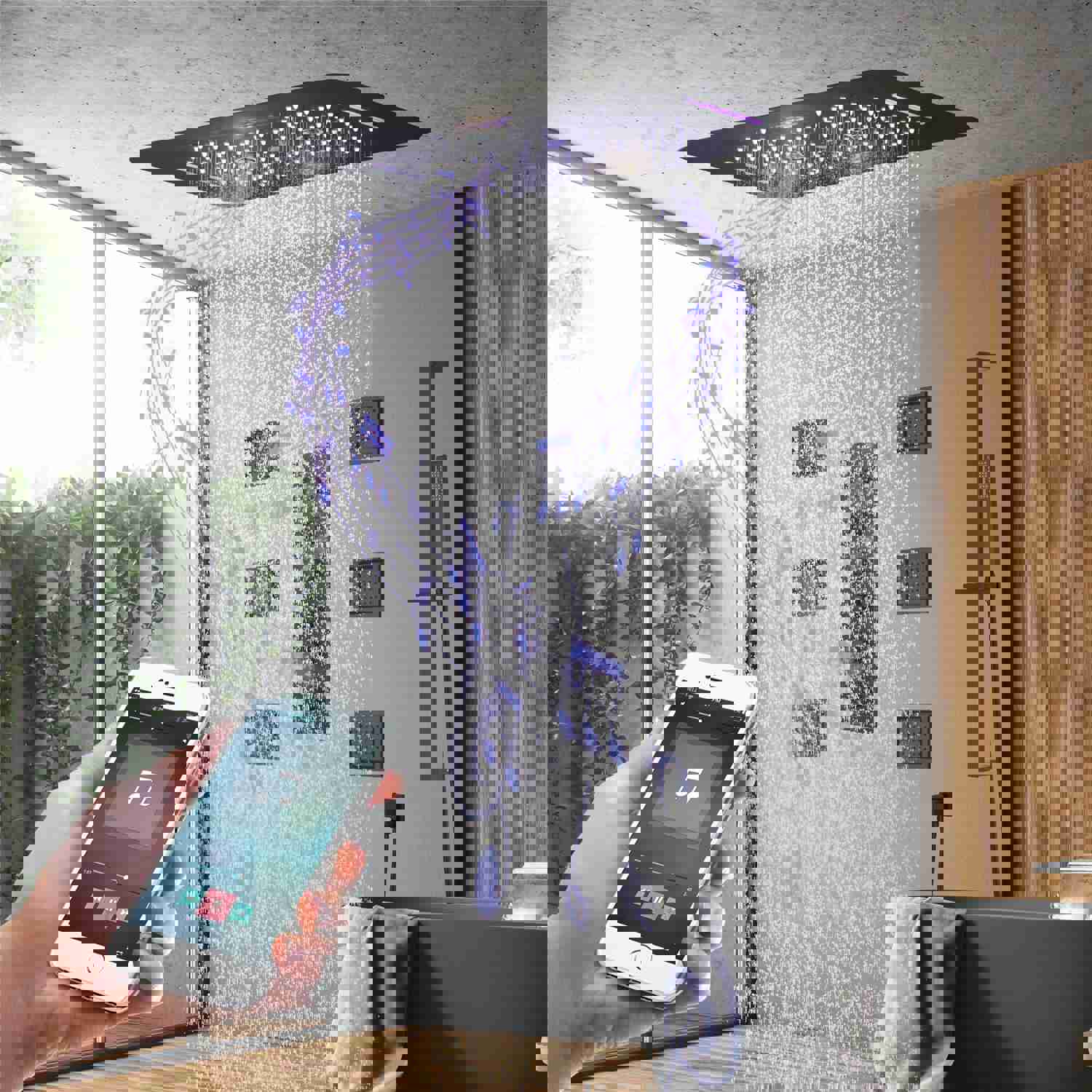 RENO 23 Ceiling Mounted Complete LED Music Shower System