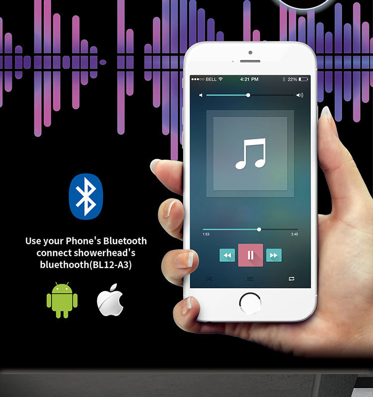 RENO 23 Ceiling Mounted Complete LED Music Shower System