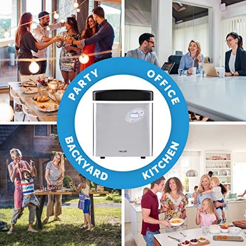 NewAir Portable Ice Maker - 50 lb. Daily Output, 3 Ice Sizes, Stainless Steel