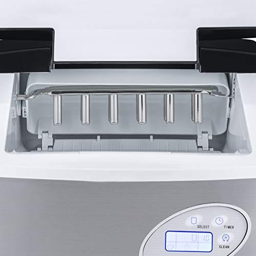 NewAir Portable Ice Maker - 50 lb. Daily Output, 3 Ice Sizes, Stainless Steel