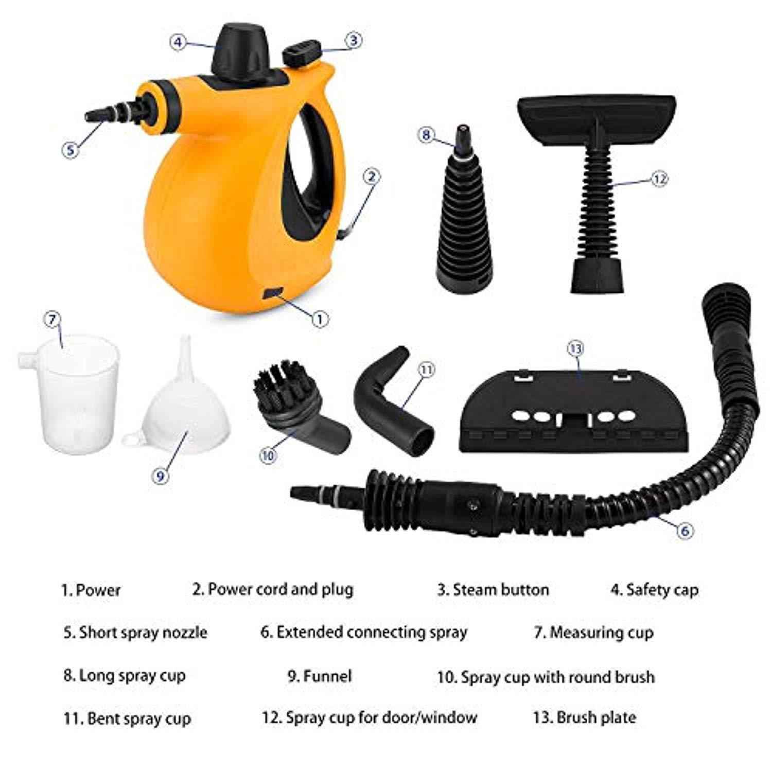 ShamBo Handheld Pressurized 9 in 1 Steam Cleaner with 9-Piece Accessory Set