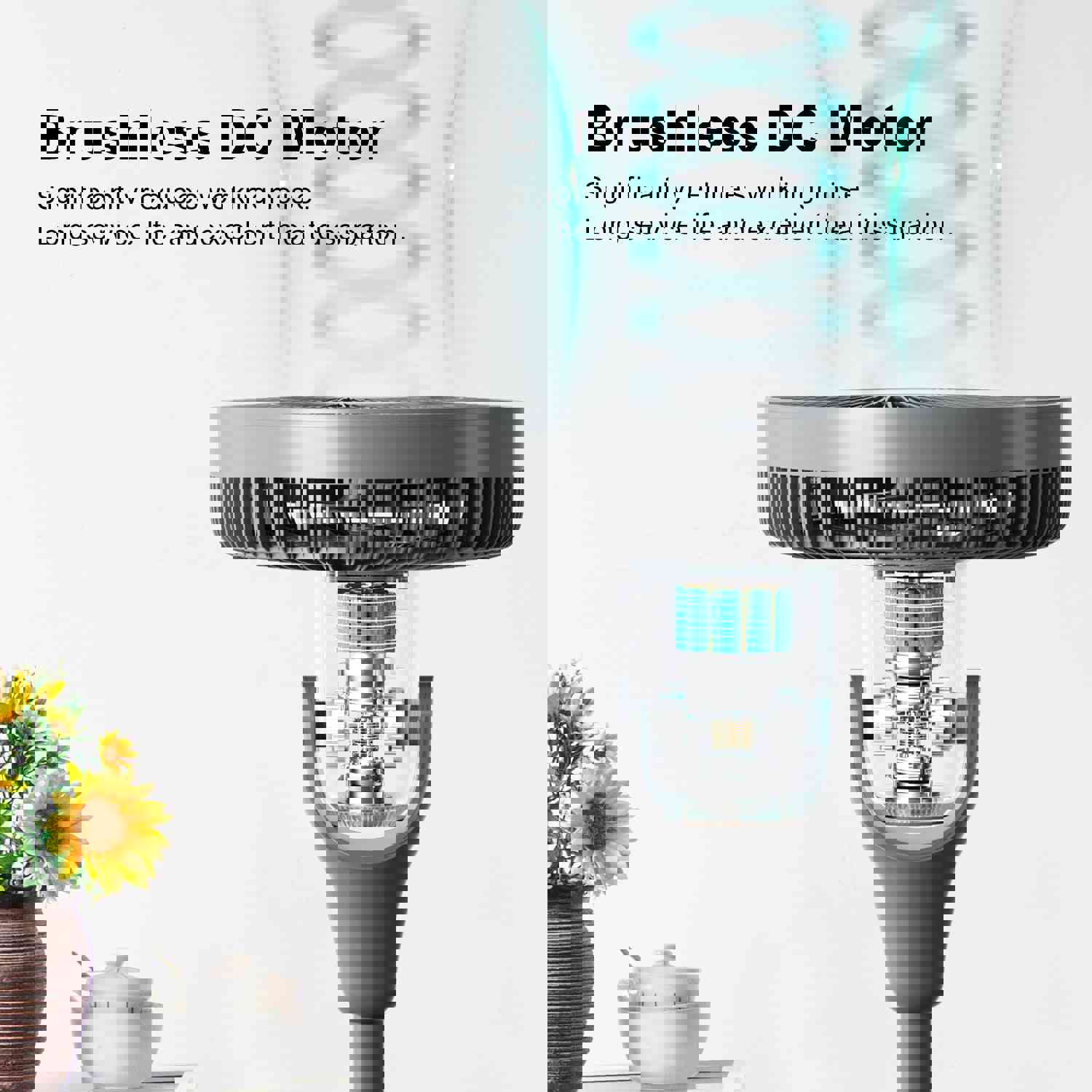 360 Degree Oscillating Rechargeable Pedestal Fan with Remote - 37-Inch Tall, Quiet, 15000mAh Battery, 15 Speed Levels & Timer