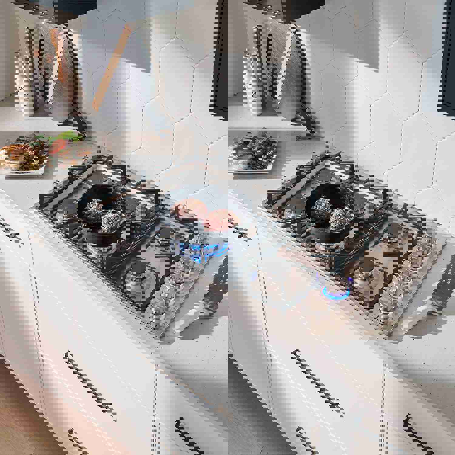 Thor Kitchen 3-Piece Pro Appliance Package - 36-Inch Gas Cooktop, Electric Wall Oven & Under Cabinet Hood