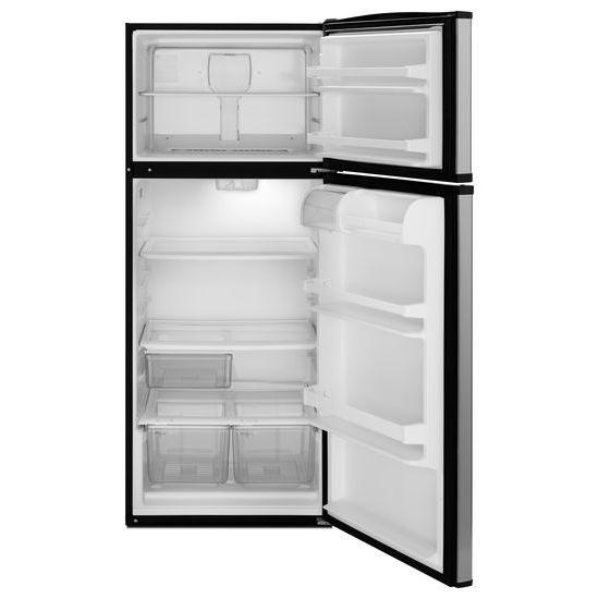 18 cu. ft. Top-Freezer Refrigerator with Optional Ice Maker - Stainless Steel
