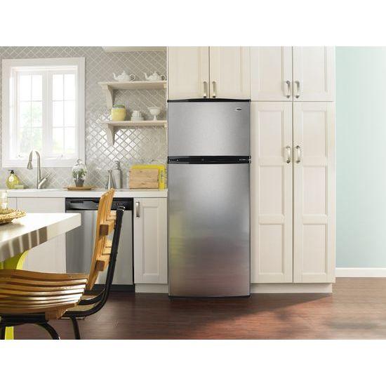 18 cu. ft. Top-Freezer Refrigerator with Optional Ice Maker - Stainless Steel