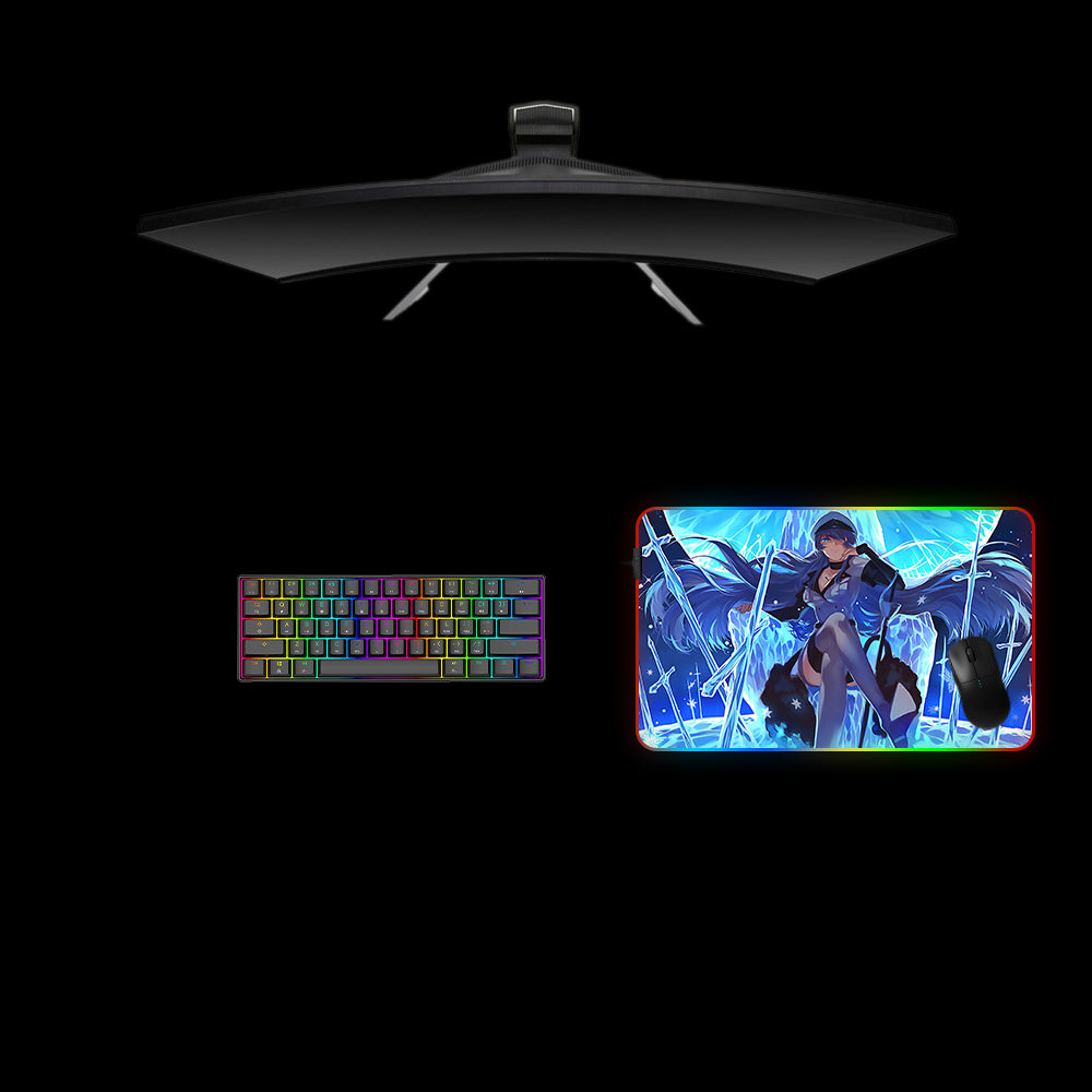 Esdeath The Ice Queen Design RGB Gaming Mouse Pad with LED Lighting, M-XXL Size
