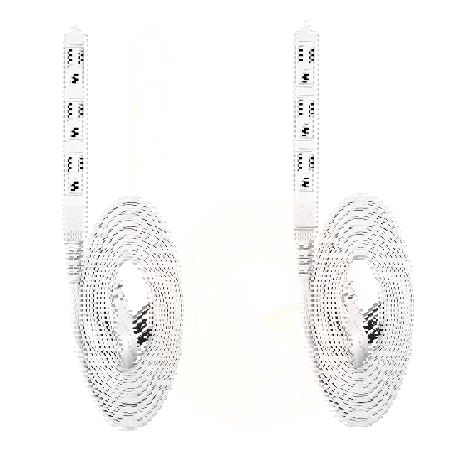 Electes Flat Multiple Outlet Extension Cord - UL-Listed 3-Prong Multi Extension Wire for Indoor Use