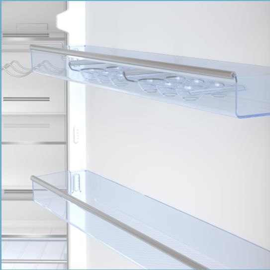 Beko BFBF2715GSIM 27 Inch Freezer Bottom Black Glass Refrigerator with Auto Ice Maker