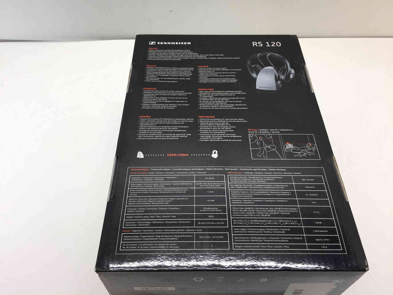 Sennheiser RS120 On-Ear Wireless RF Headphones System with Charging Dock