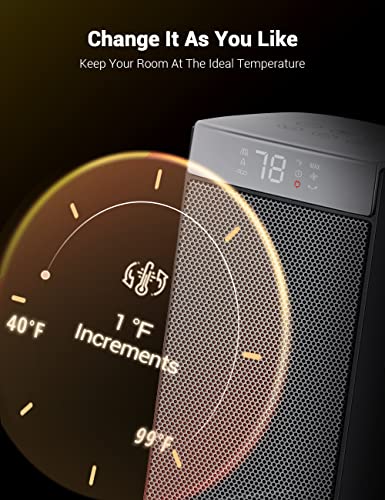 Sunnote Space Heater for Indoor Use - 1500W Fast Heating, Portable Ceramic Heater with Thermostat & Remote