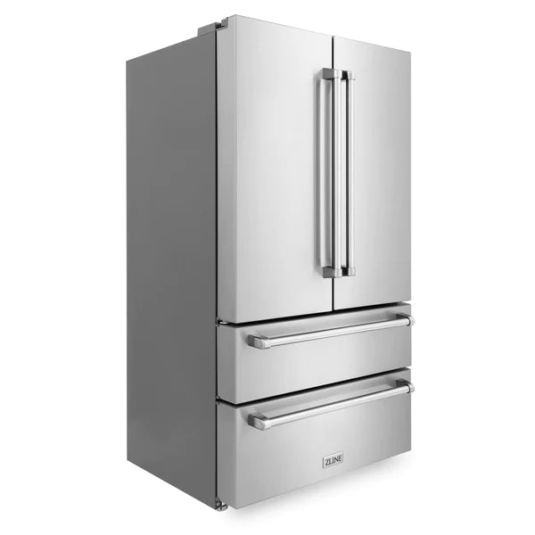 ZLINE 36 in. 22.5 cu. ft Freestanding French Door Refrigerator with Ice Maker in Fingerprint Resistant Stainless Steel