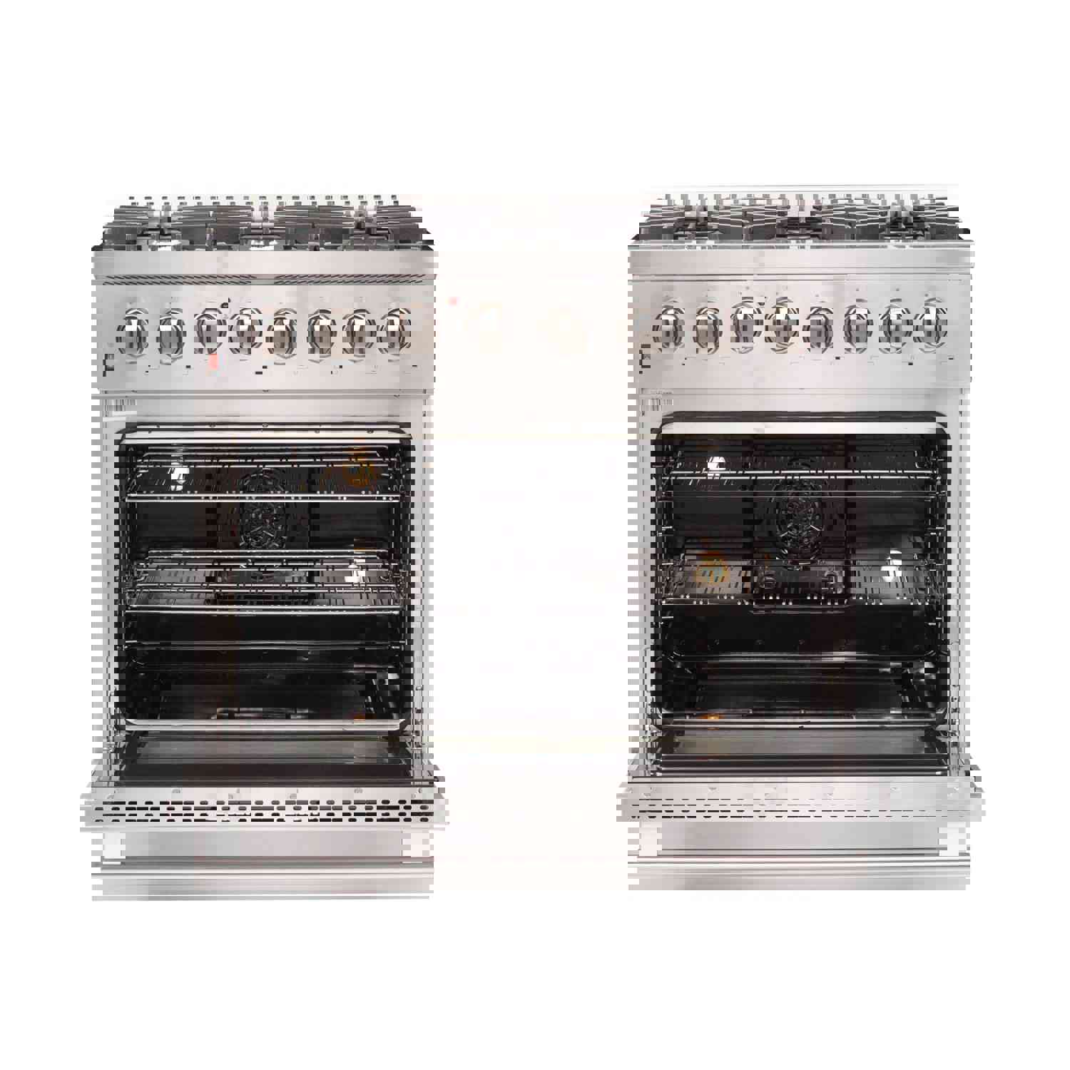 Forno 4-Piece Stainless Steel Appliance Package - 36-Inch Dual Fuel Range, Refrigerator, Wall Hood & Dishwasher