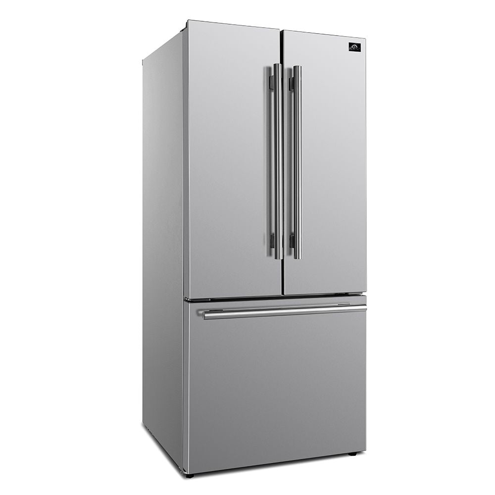 Forno 30 French Door Refrigerator with 17.5 Cu. Ft. and Ice Maker in Stainless Steel