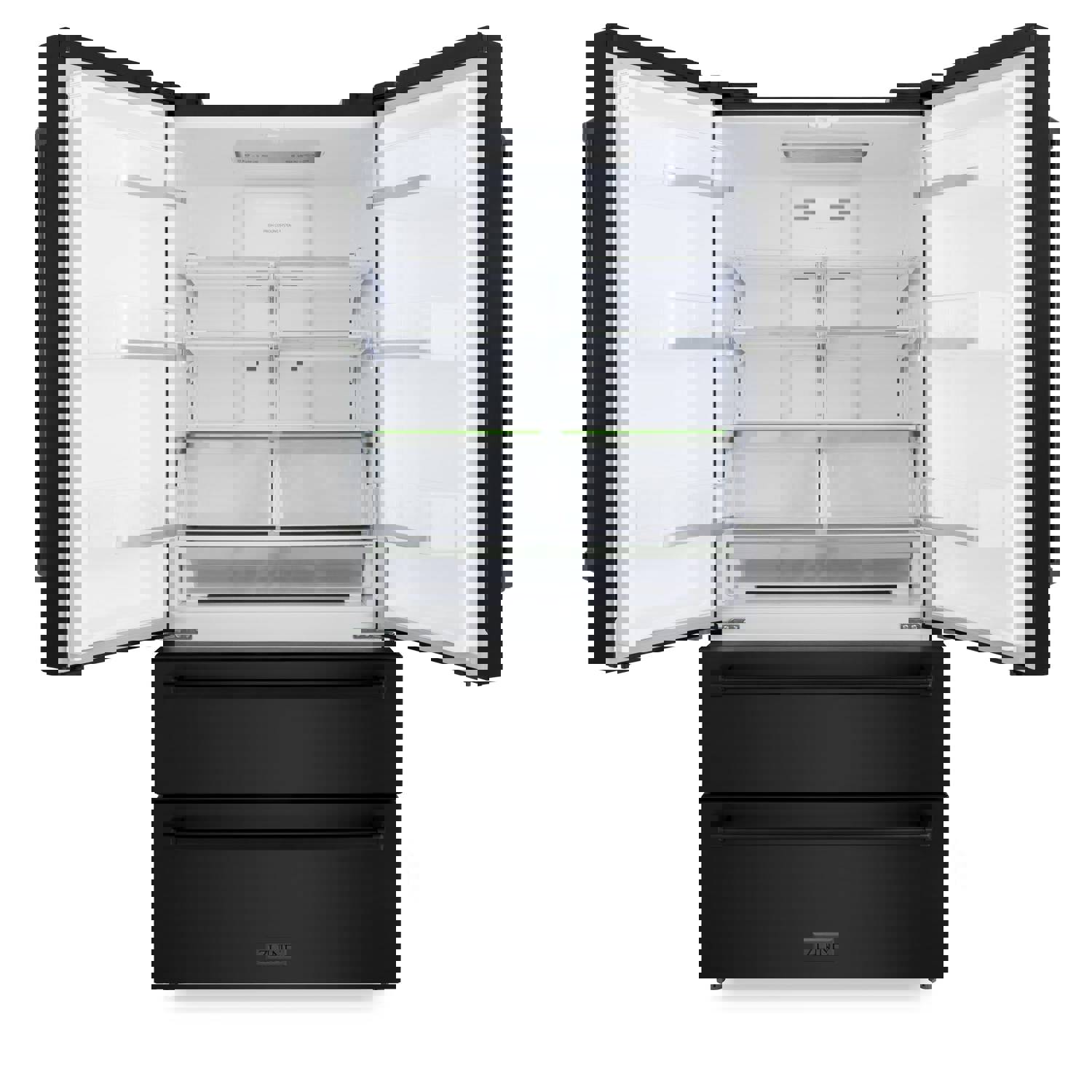 ZLINE 36 22.5 cu. ft Freestanding French Door Refrigerator with Ice Maker in Fingerprint Resistant Black Stainless Steel