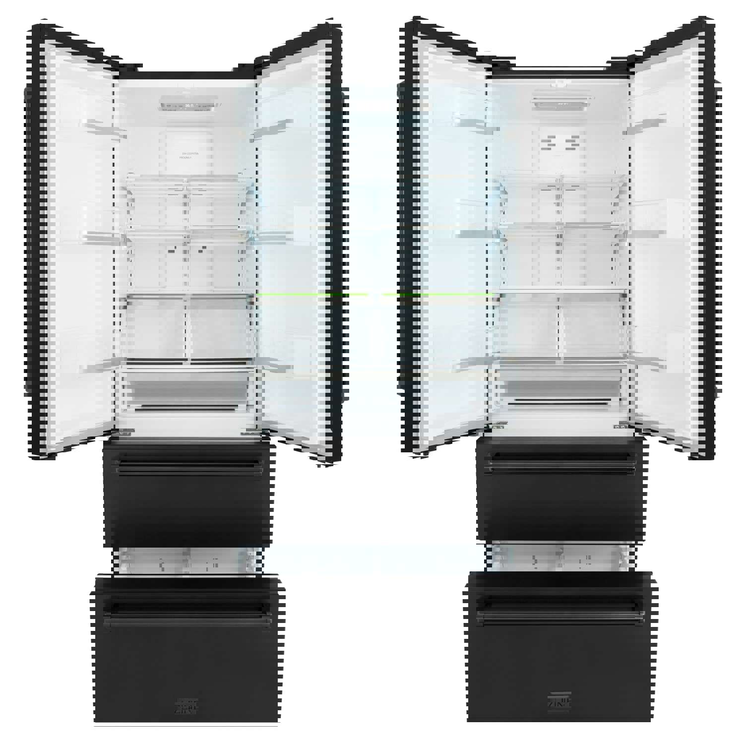 ZLINE 36 22.5 cu. ft Freestanding French Door Refrigerator with Ice Maker in Fingerprint Resistant Black Stainless Steel