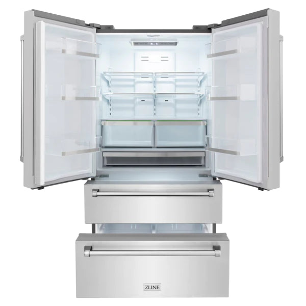 ZLINE 36 in. 22.5 cu. ft Freestanding French Door Refrigerator with Ice Maker in Fingerprint Resistant Stainless Steel