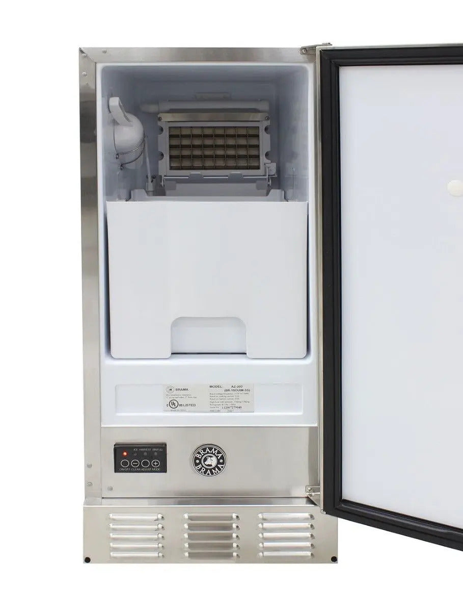 Vinotemp 15 Built-in Outdoor Automatic Ice Maker with Front Exhaust (BR-15OUIM-SS)