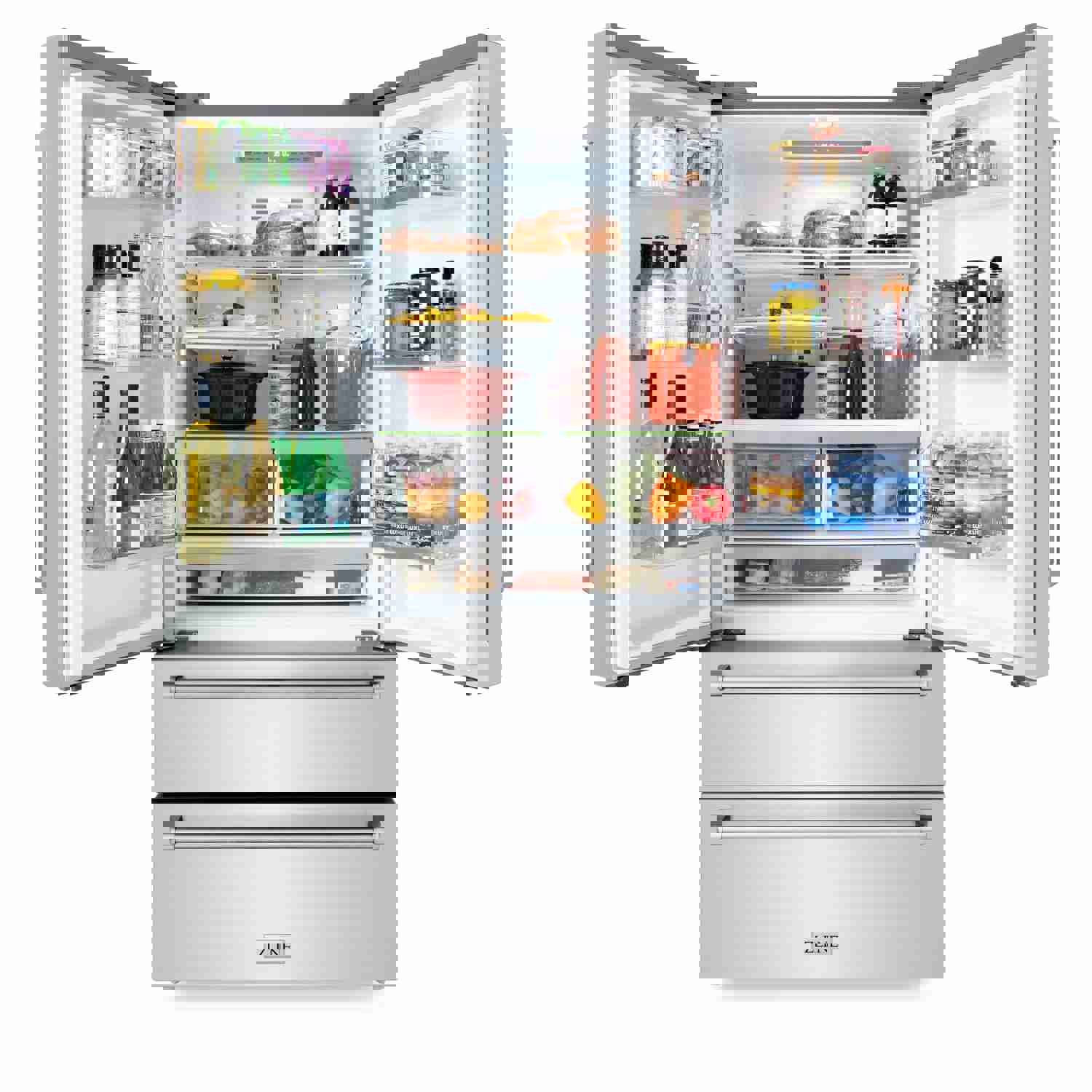 ZLINE 36 in. Freestanding French Door Refrigerator with Ice Maker in Fingerprint Resistant Stainless Steel (RFM-36)