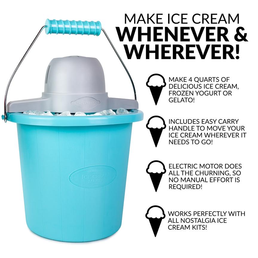 4-Quart Electric Ice Cream Maker with Easy-Carry Handle