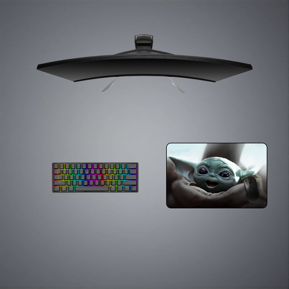 Happy Baby Yoda Design Gaming Mouse Pad for Computer Desk (M-XXL Size)