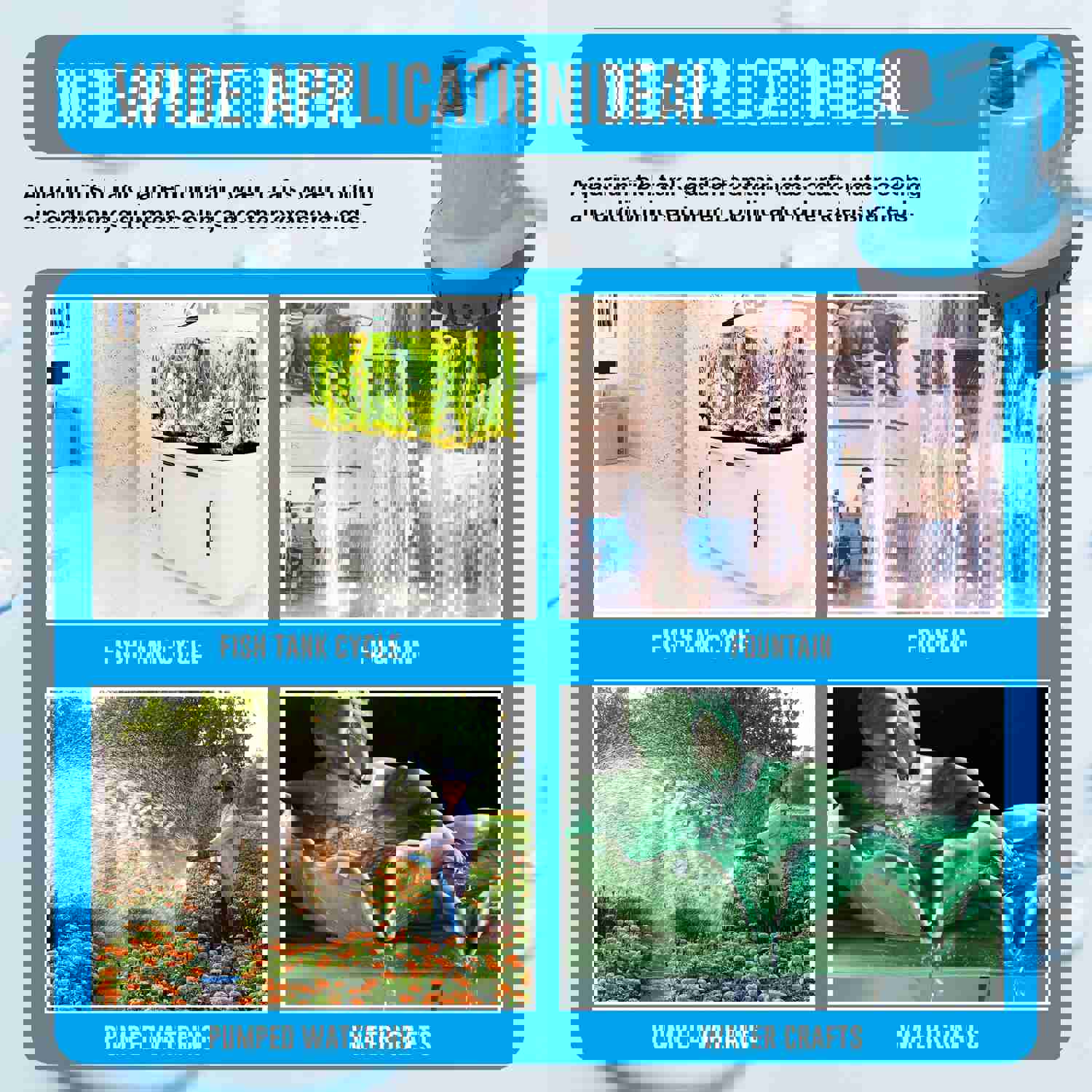 AQ-2600 660 GPH Submersible Water Pump - 60W Energy Efficient, Low-Suction, Quiet Operation