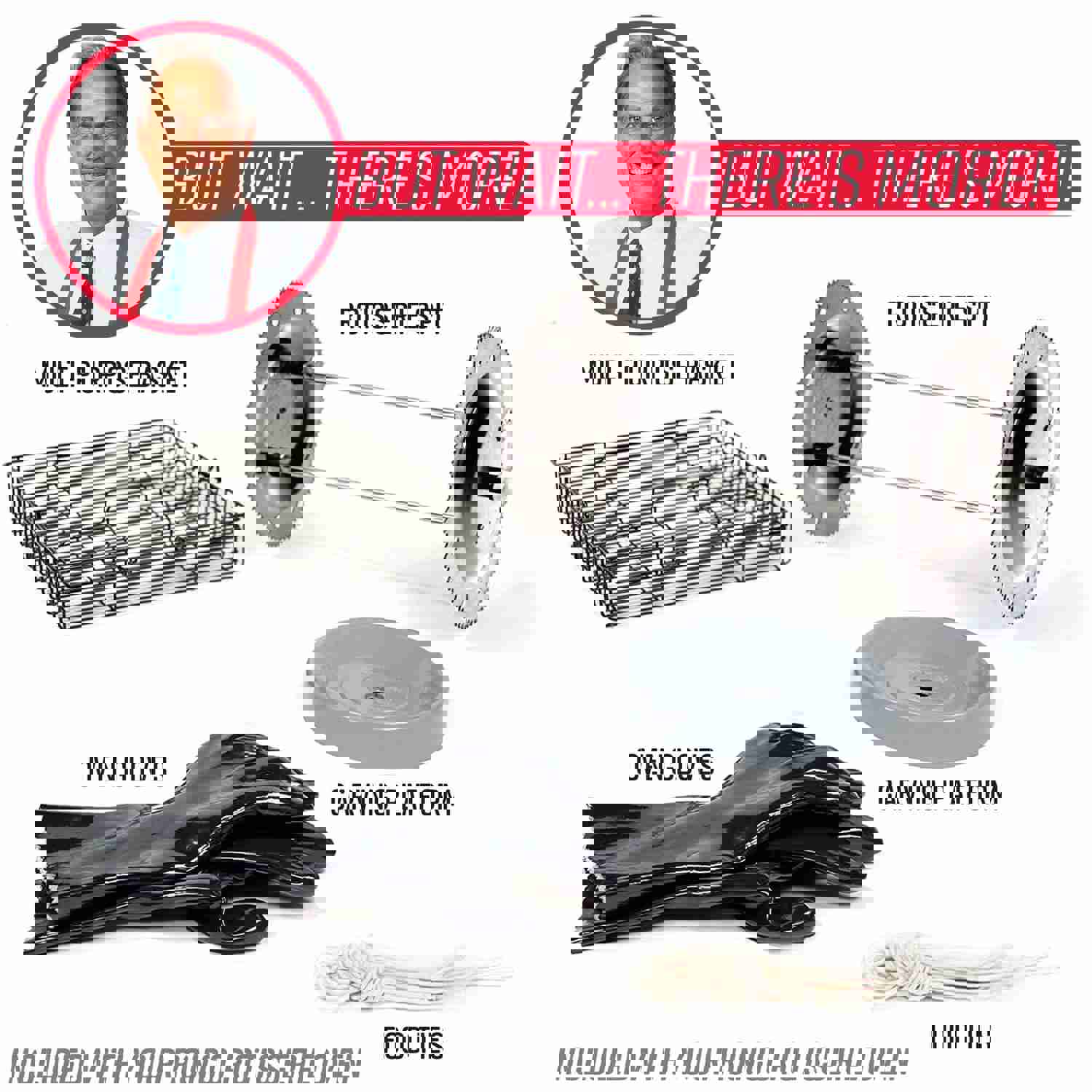 Ronco EZ-Store Rotisserie Oven, Large Capacity (15lbs) Countertop Oven