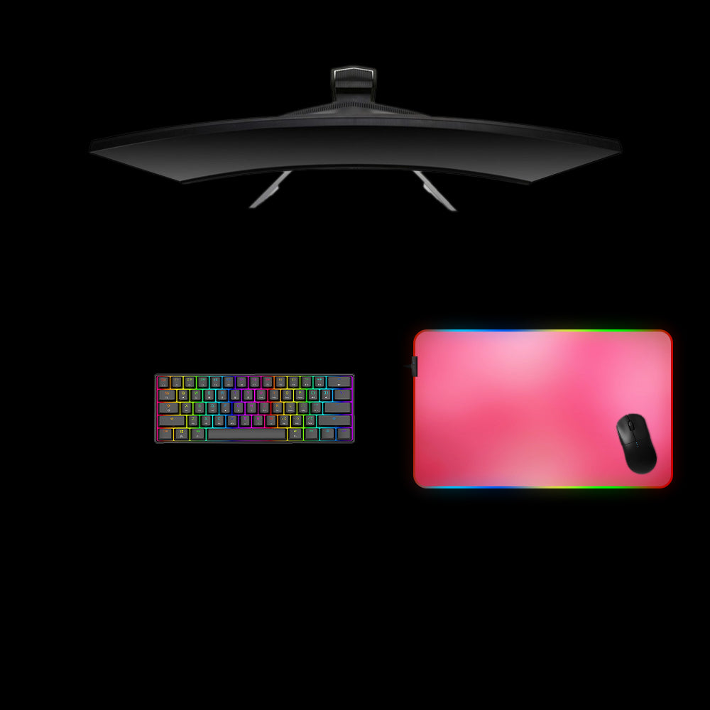 Pink Gradient RGB Gaming Mouse Pad with LED Strip