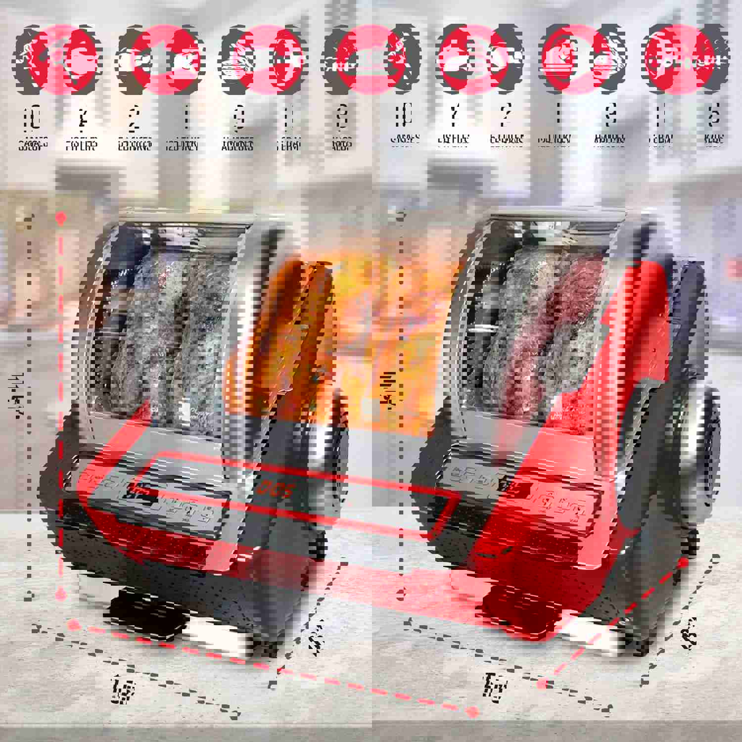 Ronco EZ-Store Rotisserie Oven, Large Capacity (15lbs) Countertop Oven