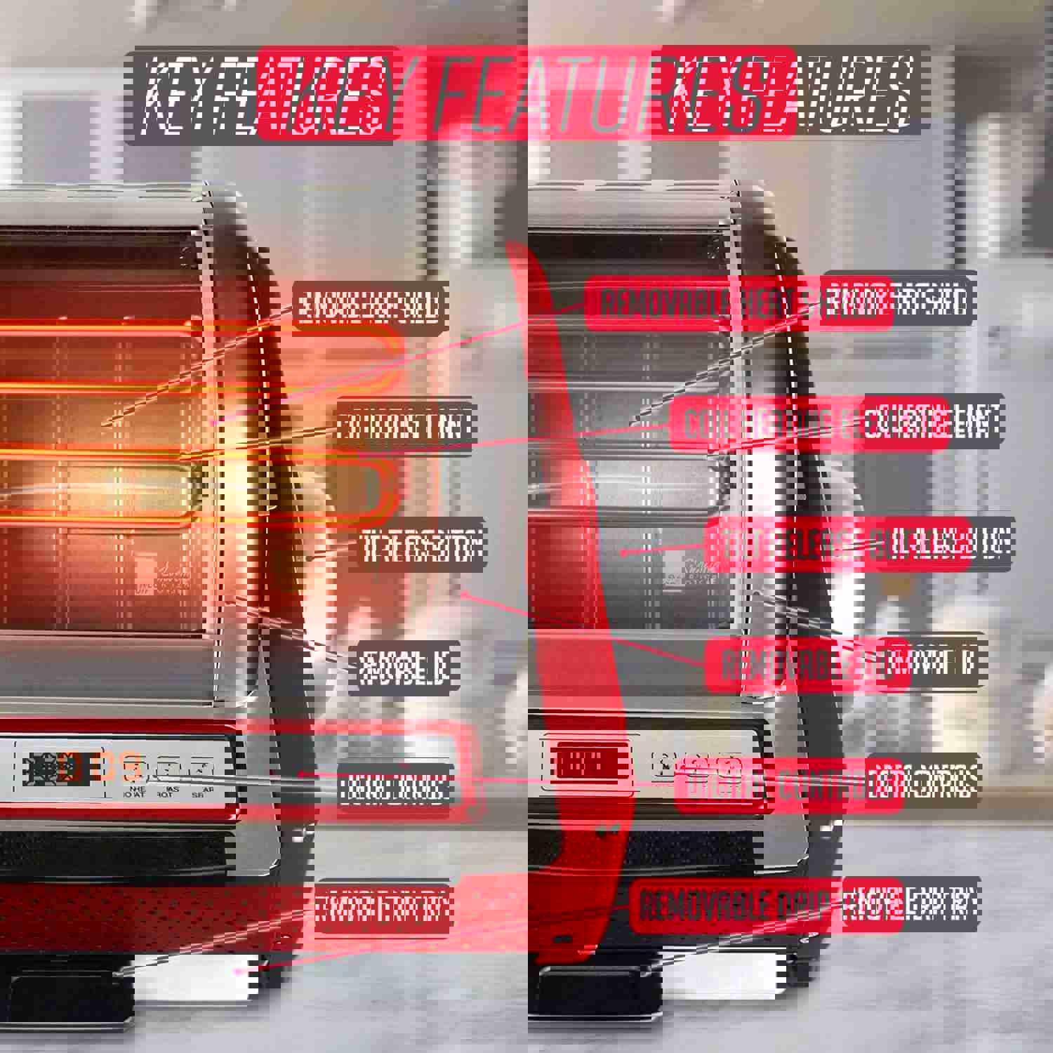 Ronco EZ-Store Rotisserie Oven, Large Capacity (15lbs) Countertop Oven