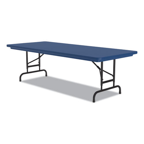 Correll Adjustable Folding Tables Rectangular 72x30x22 To 32 Blue Top Black Legs