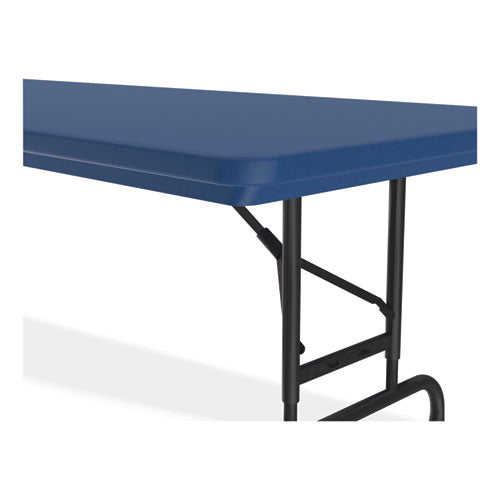 Correll Adjustable Folding Tables Rectangular 72x30x22 To 32 Blue Top Black Legs