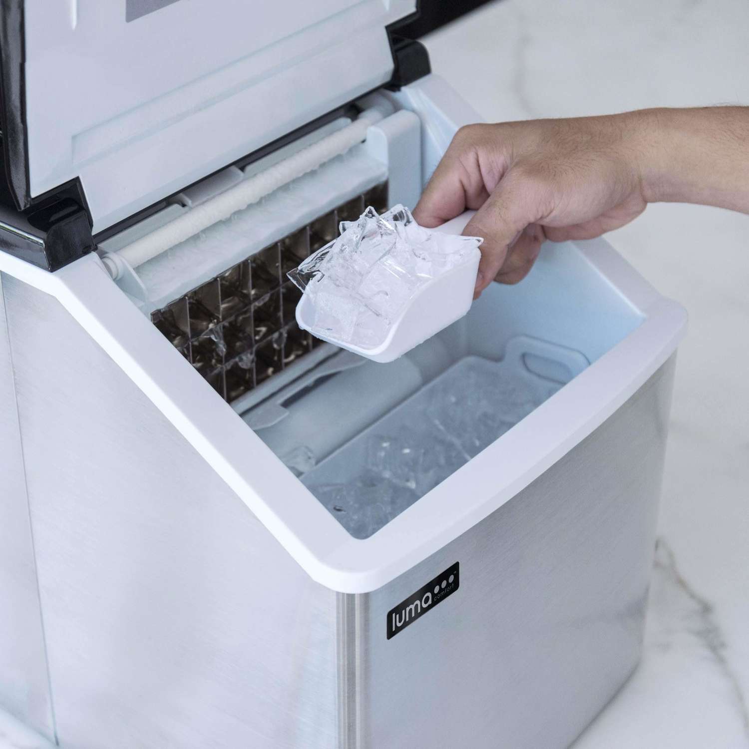 Luma Comfort IM200SS Countertop Clear Ice Maker - 28 lbs. Daily, BPA-Free