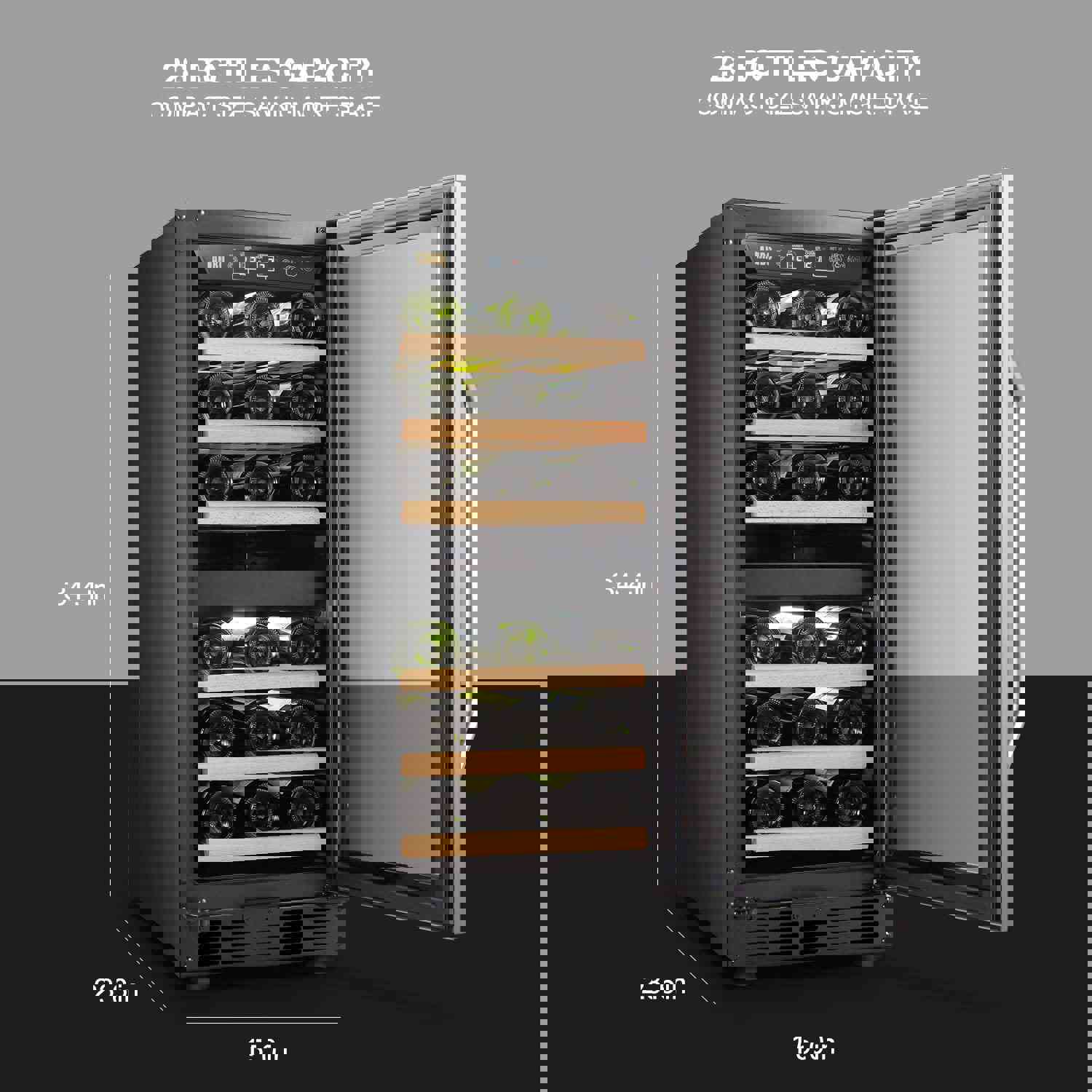 Dual Zone Compressor Wine Refrigerator - Large Capacity & Energy Efficient